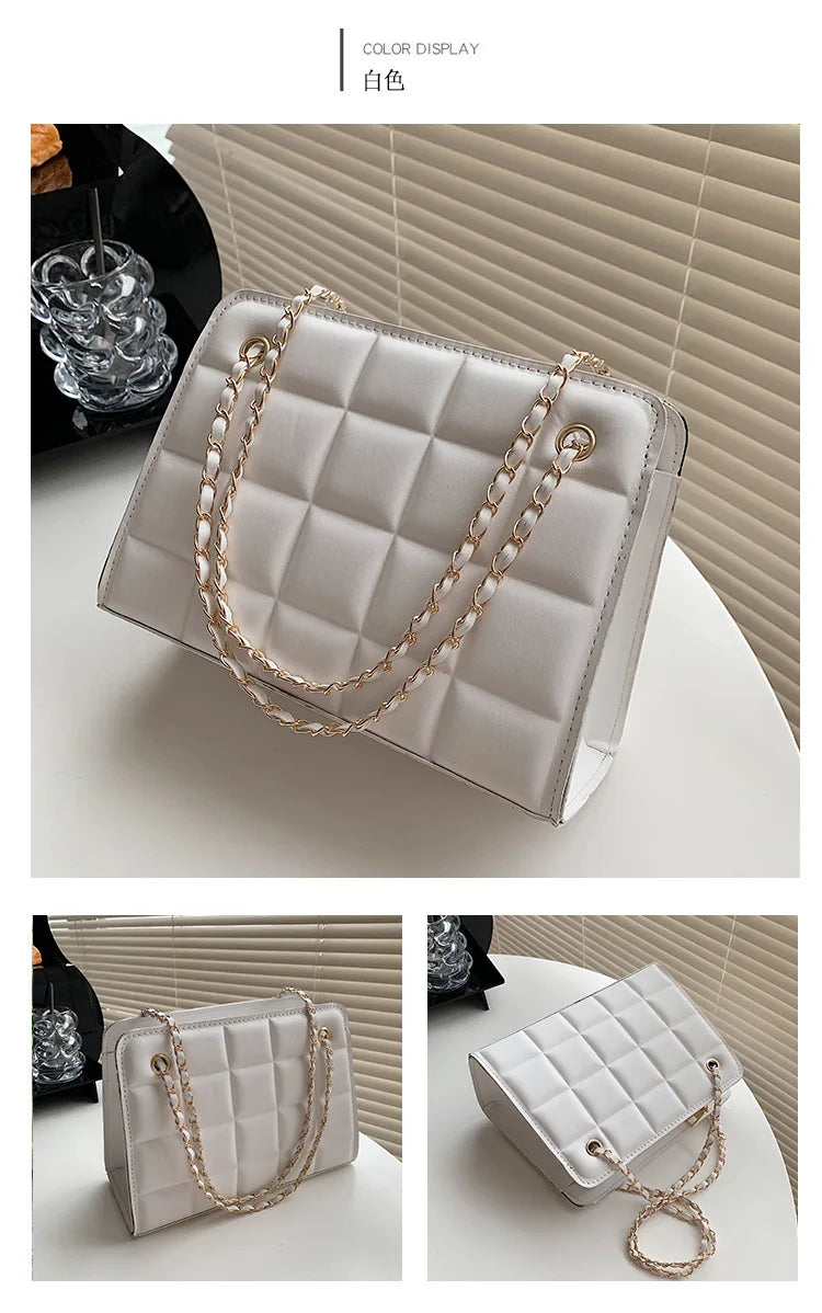 2025 Lychee Pattern Large Shoulder Handbag