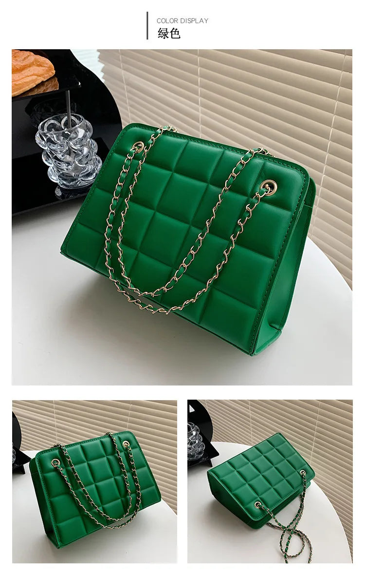 2025 Lychee Pattern Large Shoulder Handbag